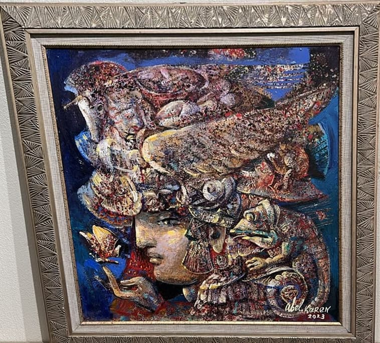 Hypnos — Oil on canvas, 50 × 50 cm (2023). Abel Karen Kazinyan.