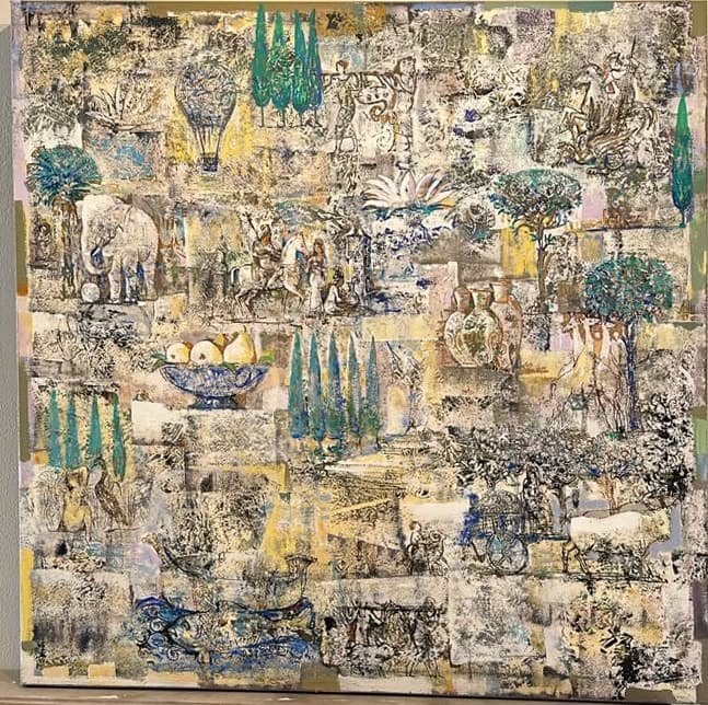Little Stories — Oil on canvas, 120 × 120 cm (2024). Abel Karen Kazinyan.