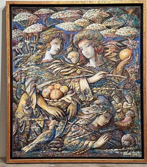 Nymphs and Snails — Oil on canvas, 80 × 70 cm (2008). Abel Karen Kazinyan.