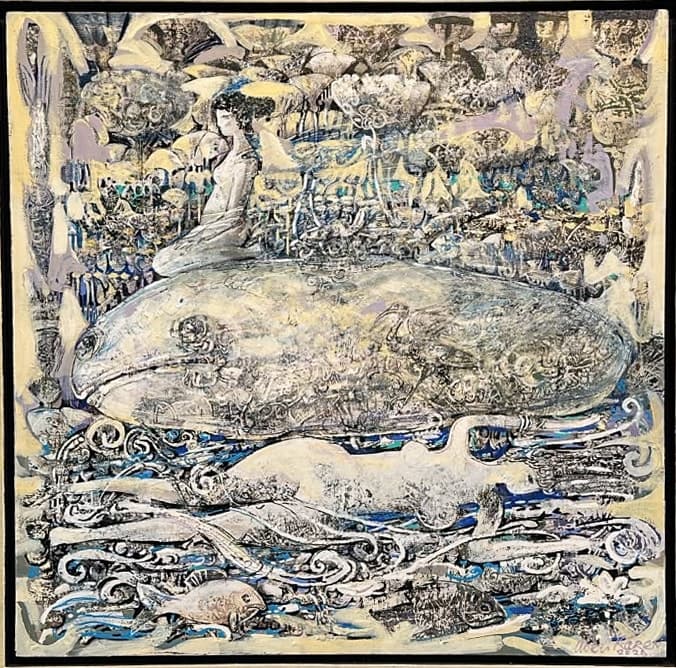 Source of Life — Oil on canvas, 90 × 90 cm (2025). Abel Karen Kazinyan.