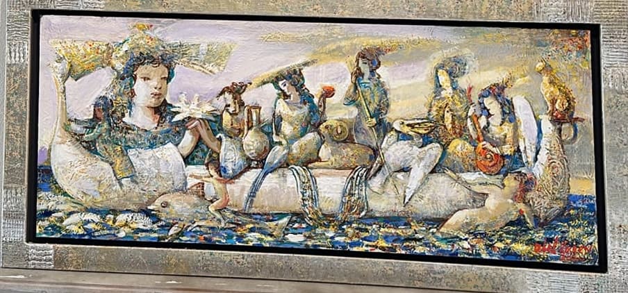 The Journey — Oil on canvas, 45 × 110 cm (2020). Abel Karen Kazinyan.